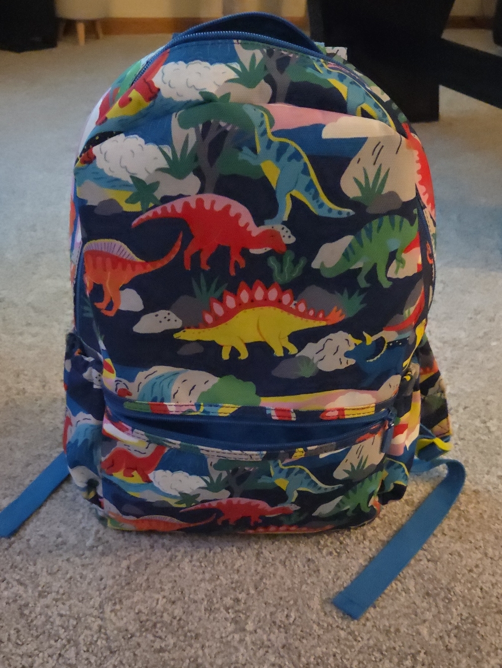 Boden Multicolor Dinosaur Backpack in Blue